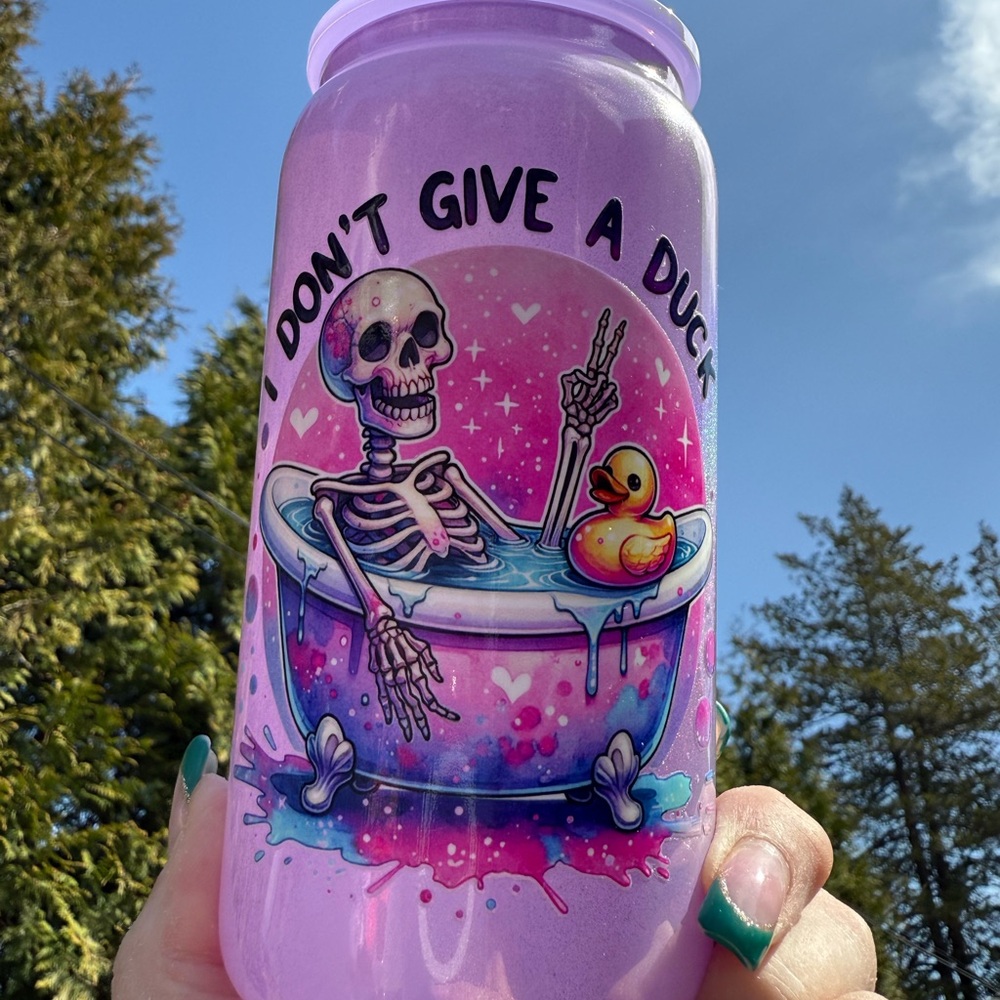 Purple Skeleton and Duck Tumbler